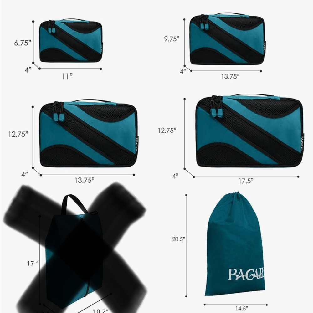 5 Piece Packing Cube Set - Picture 2 of 3
